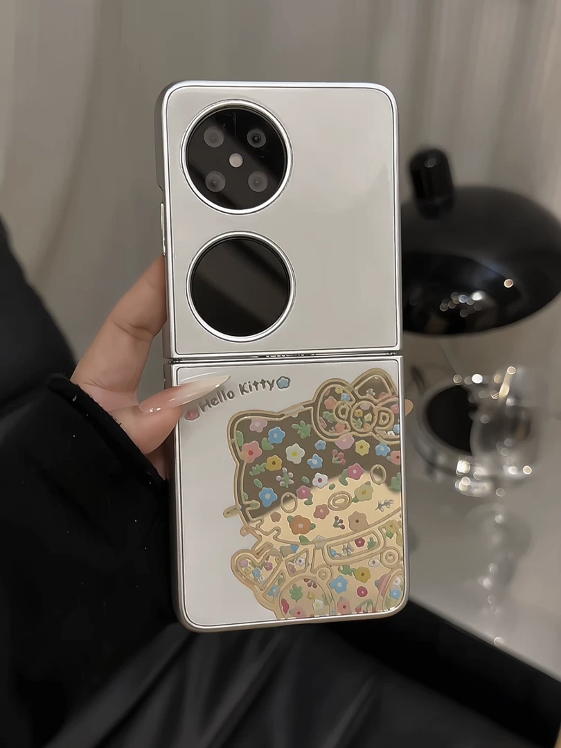 （华为pocket系列）适用华为pocket2手机壳p50金属折叠屏防摔花朵kt