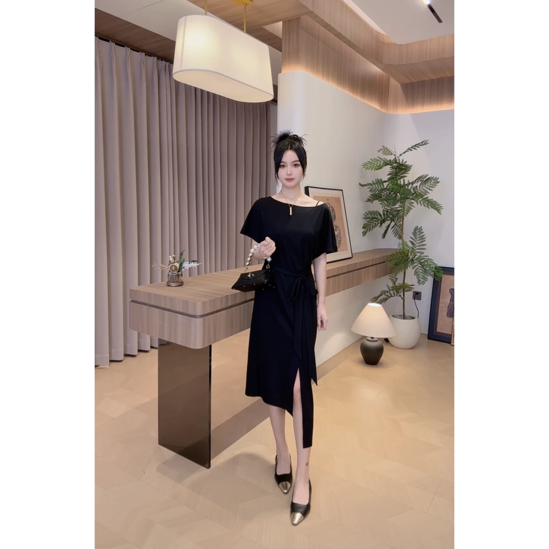 05088 鱼鱼严选夏季上新法式气质简约洋气大码胖MM收腰显瘦连衣裙