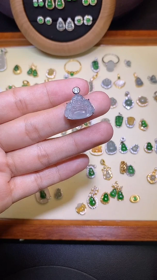 吊坠(不含链)银S925镶嵌翡翠1