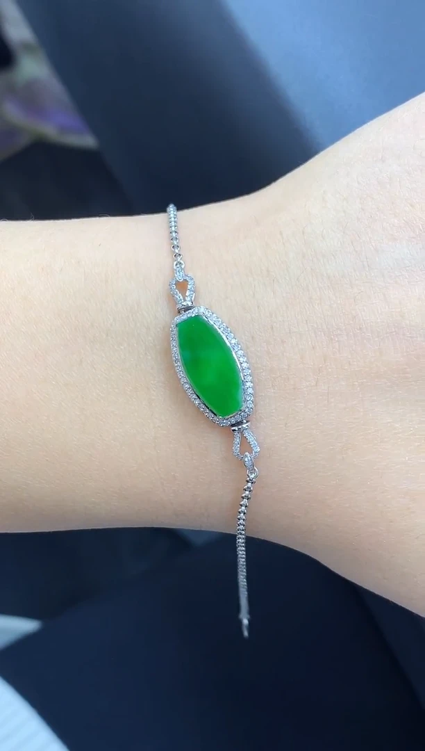 18K金镶嵌手链翡翠371-中国好珍宝