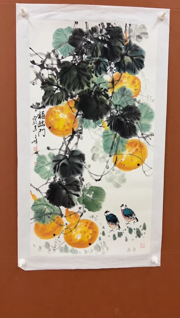 国画李文峰三尺整张花鸟