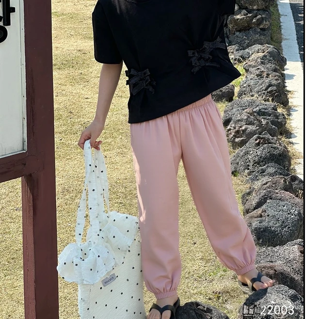 26883高端专享天花板夏款休闲裤粉色（B）