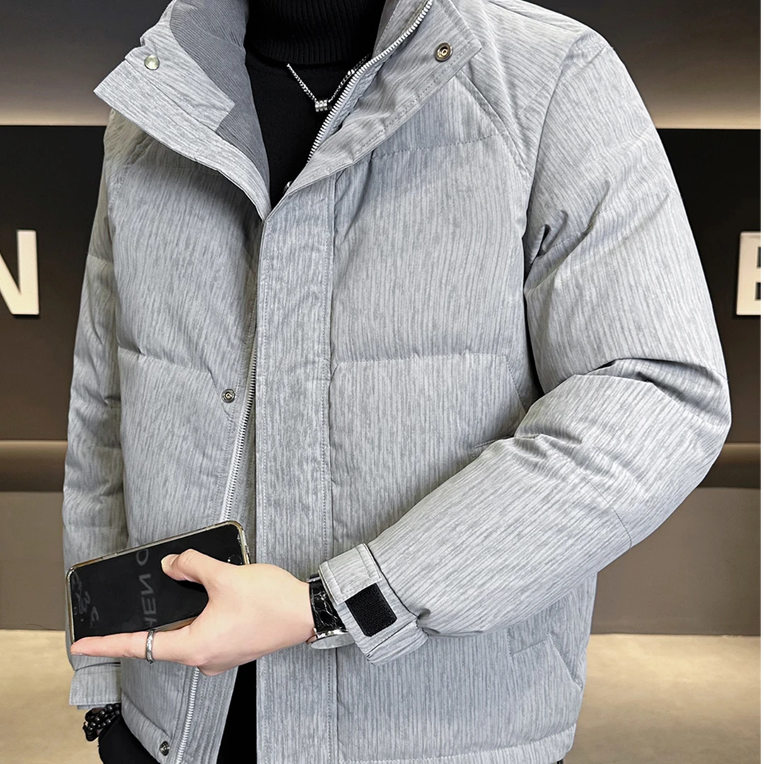 玛加西曼特白鸭绒轻薄羽绒服男冬季新款痞帅加暖防寒服立领外套男