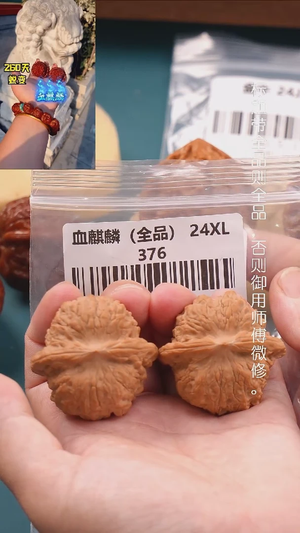 文玩核桃把件41血麒麟狮子头（全品）