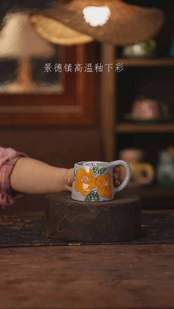 陶瓷景德镇高温釉下手绘陶瓷067