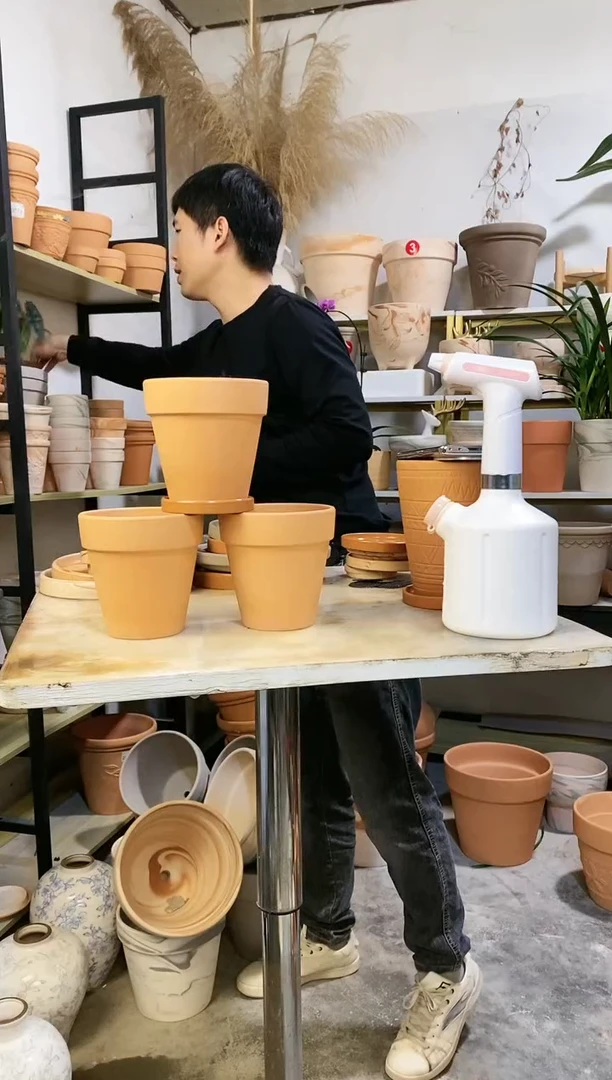 【闪购商品】陶13*13红陶国际 3盆3托