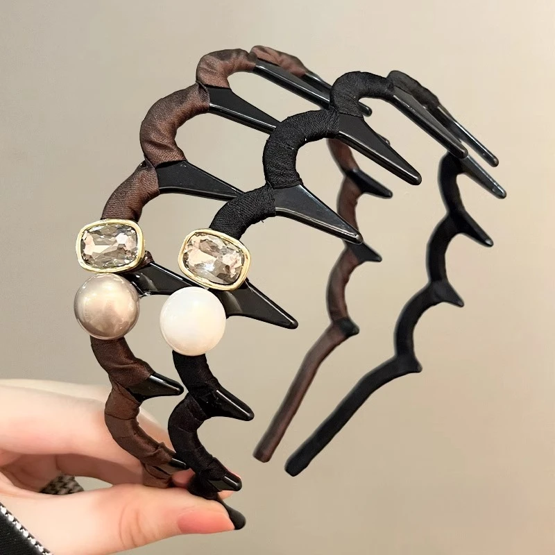 2025新款头饰旅行头箍女法式优雅珍珠高颅顶带齿防滑发箍女高级感