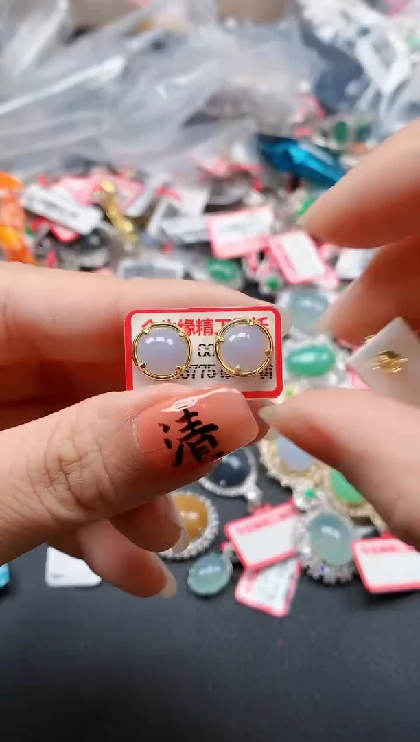 银S925镶嵌戒指翡翠天然A货缅甸翡翠