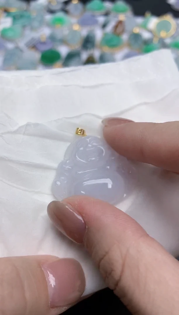 【闪购商品】翡翠颈饰18K金镶嵌天然缅甸翡翠A货