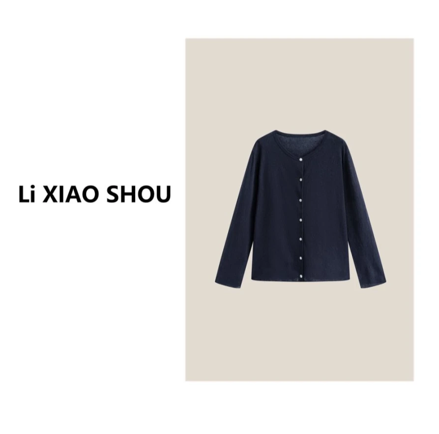 【李小瘦大码女装】显瘦薄款百搭时尚休闲长袖设计气质开衫女5435D