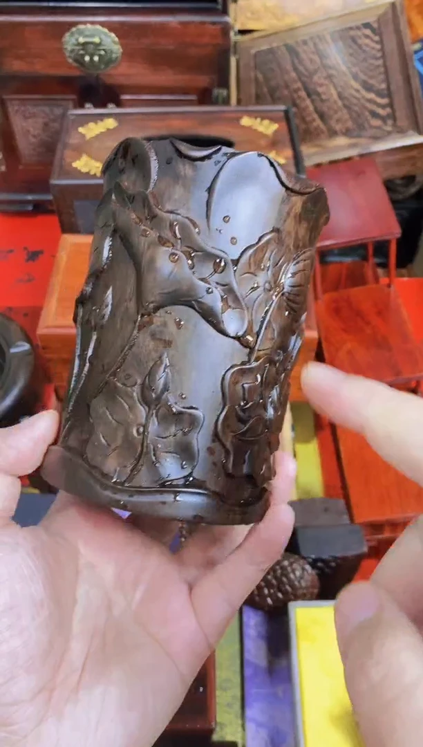 木质荷花笔筒直播推荐直播推荐