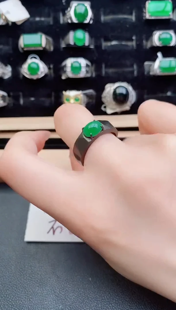 翡翠戒指银S925镶嵌1212121