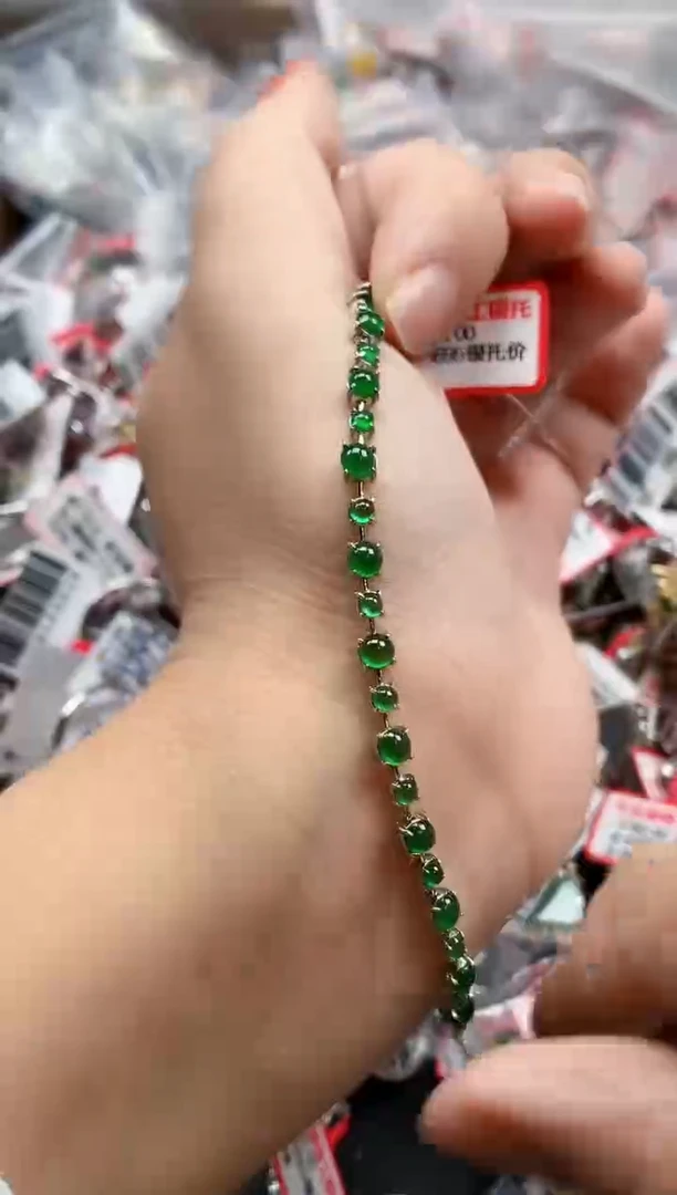 银S925镶嵌戒指翡翠天然A货缅甸翡翠