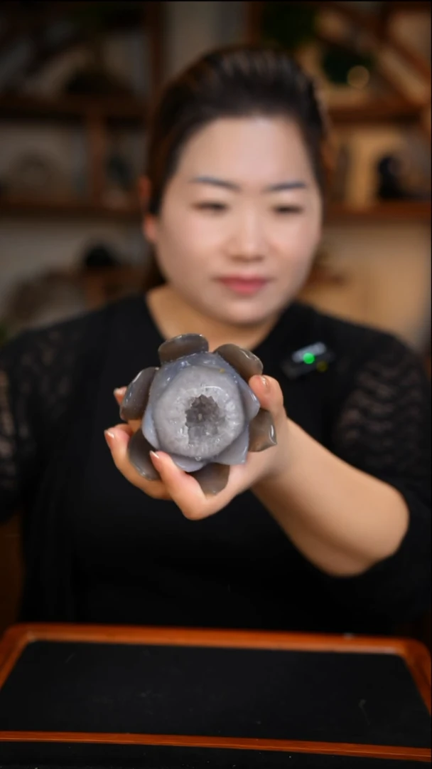 未镶嵌玛瑙摆件玛瑙莲花D147