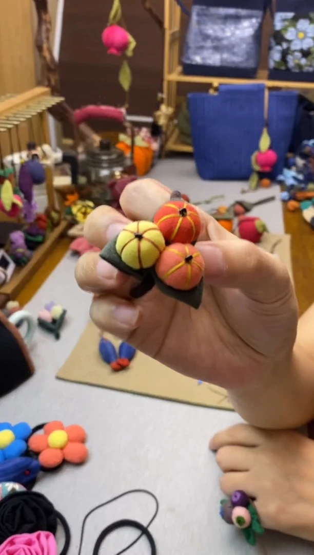 非金属布艺头绳（南瓜）———