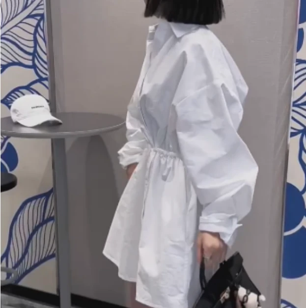 2025春季新款网红同款洋气气质韩版潮流女装爆款衬衫连衣裙M