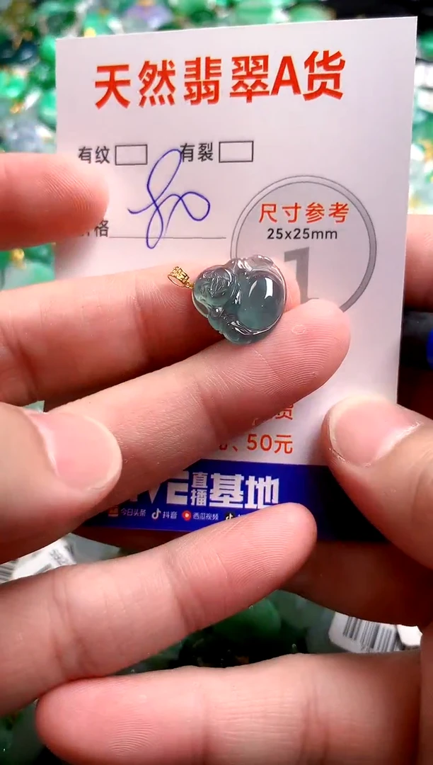 翡翠18K金镶嵌颈饰24001702