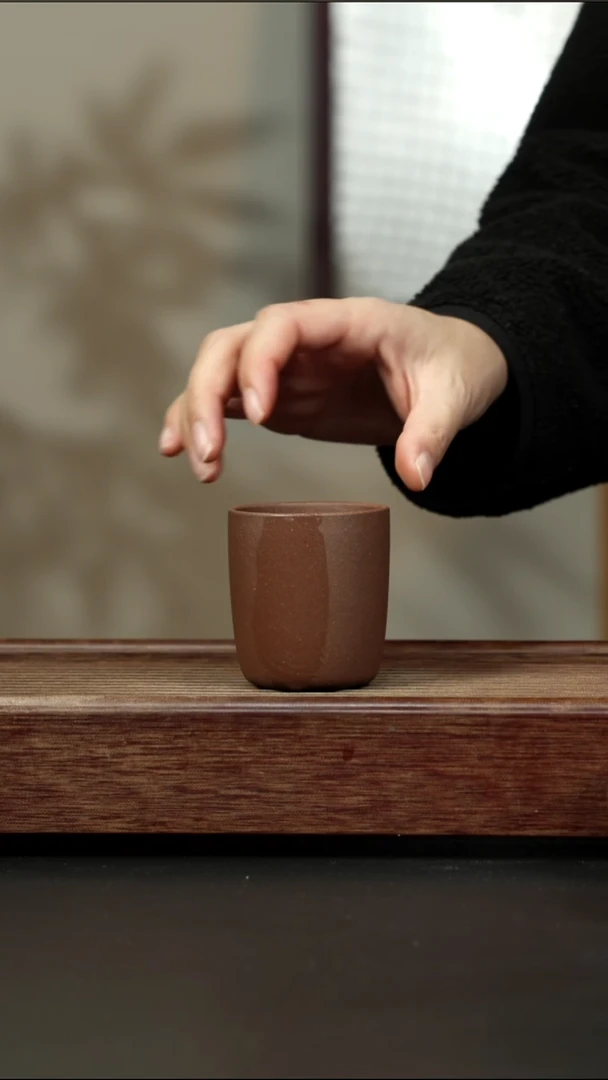 茶壶紫砂羊角山紫泥 直筒杯