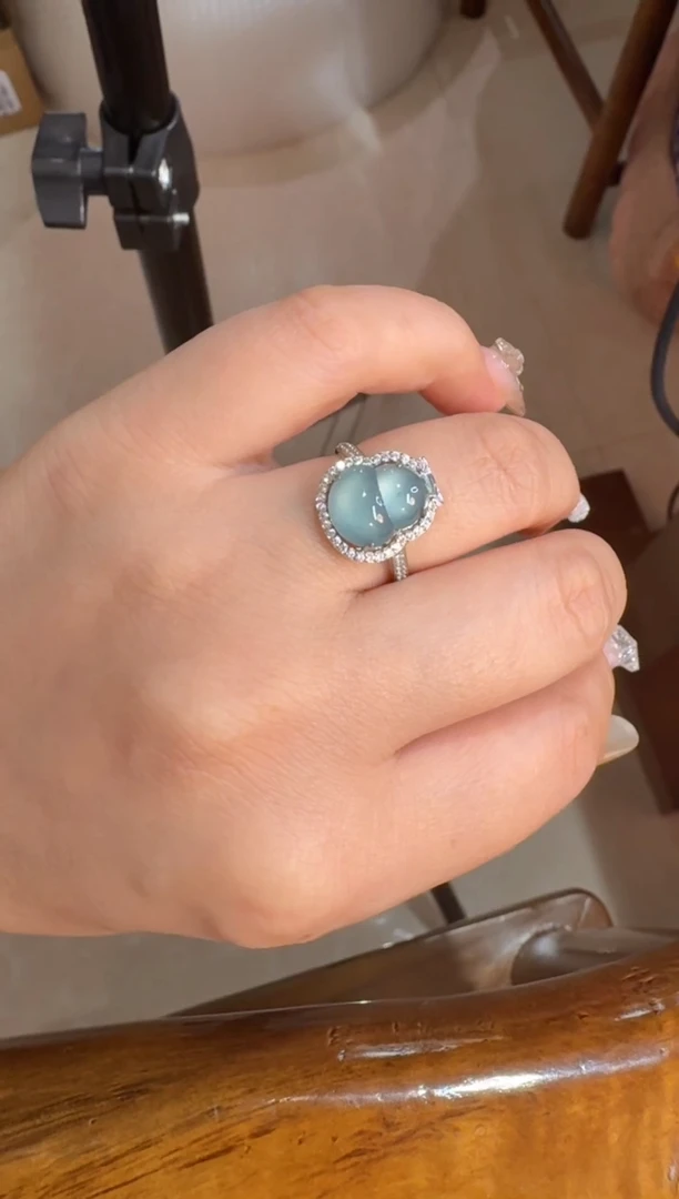 【闪购商品】翡翠戒指银S925镶嵌天然A货翡翠戒指