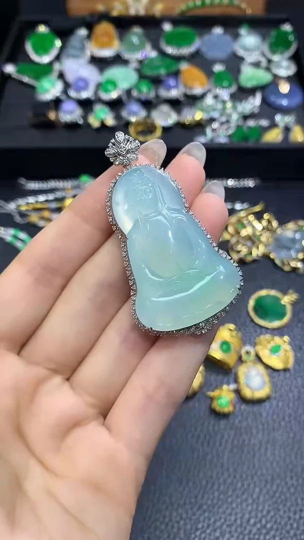 翡翠18K金镶嵌吊坠(不含链)33吊坠不含链