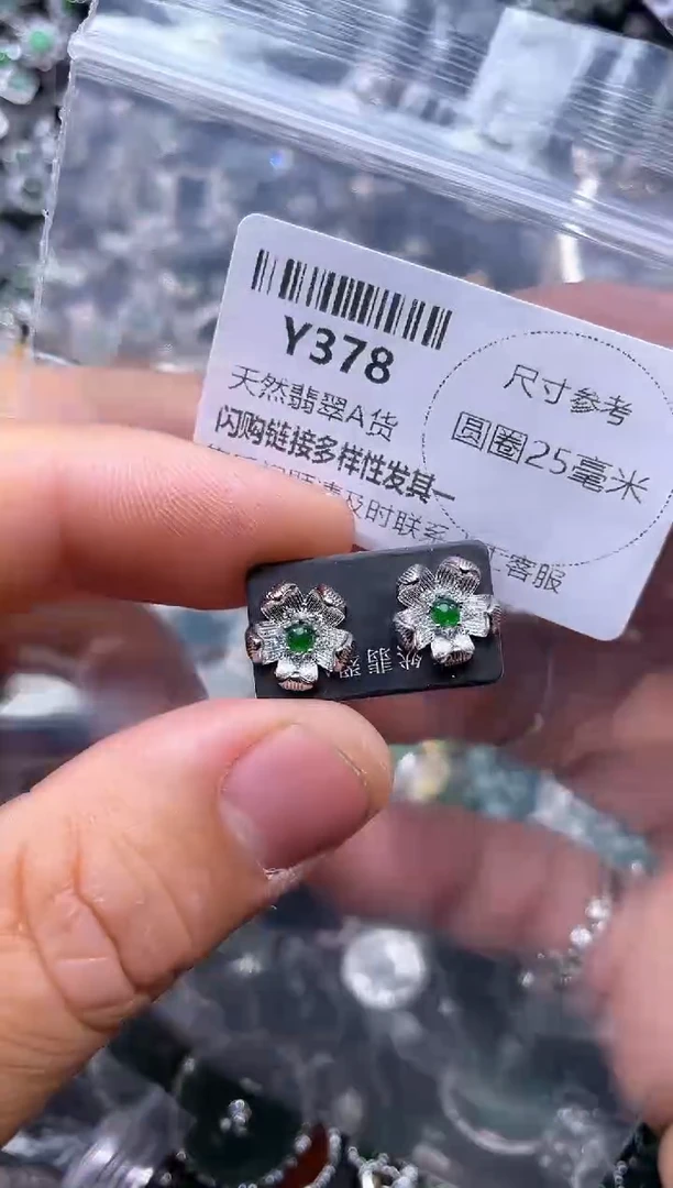 【闪购商品】翡翠颈饰未镶嵌Y378耳钉