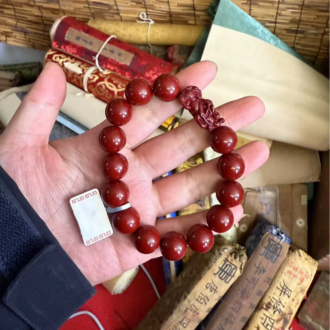 天然辰砂【闪购商品】 ----  紫金砂貔恘手串