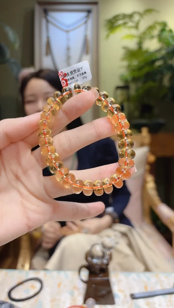 【闪购商品】水晶手串未镶嵌算盘珠黄水晶手串Y