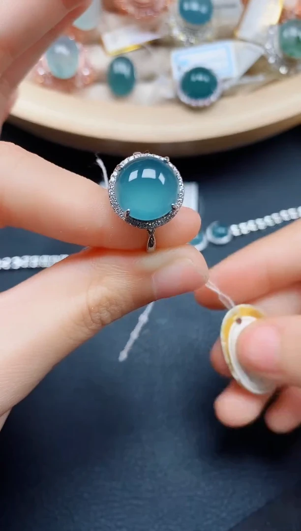 【闪购商品】翡翠戒指银S925镶嵌翡翠