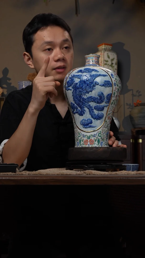 摆件WN问泥景德镇陶瓷花瓶摆件