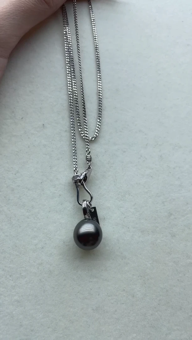 银S925镶嵌海水珍珠套链54