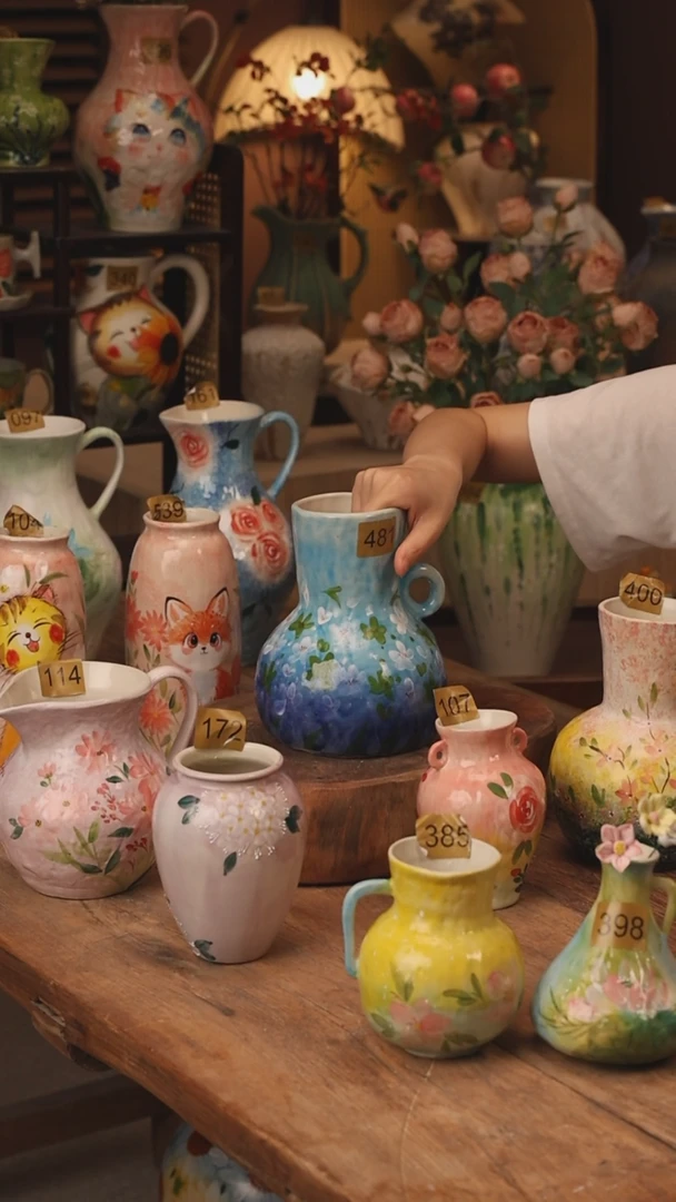 陶瓷景德镇设计师手作花器摆件侘寂风481