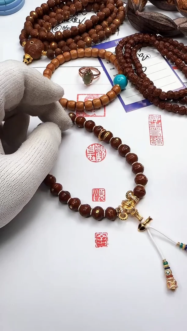 【闪购商品】菩提手串足金镶嵌凤眼菩提 手串