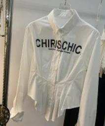 (孤品)  【上衣】夏季时尚英伦风收腰中长款短袖220030S