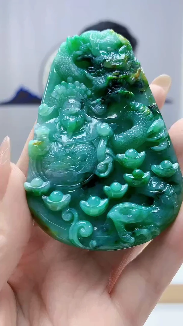 未镶嵌定制翡翠4917DD-毛货挂件123