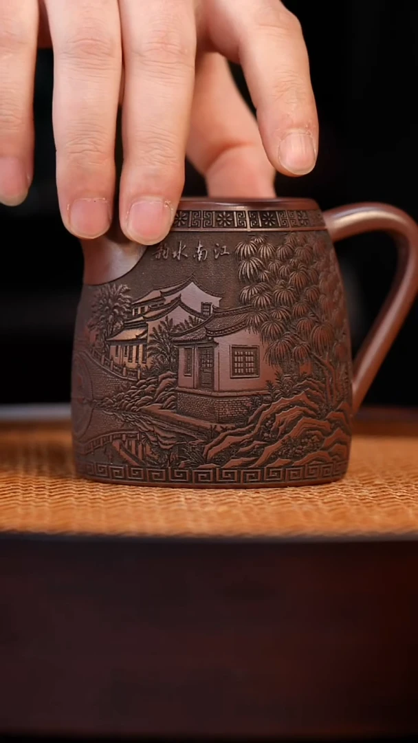 茶杯紫砂宜兴原矿全手紫砂杯