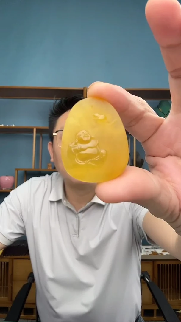 裸石琥珀未镶嵌微瑕介意勿拍40绑绳