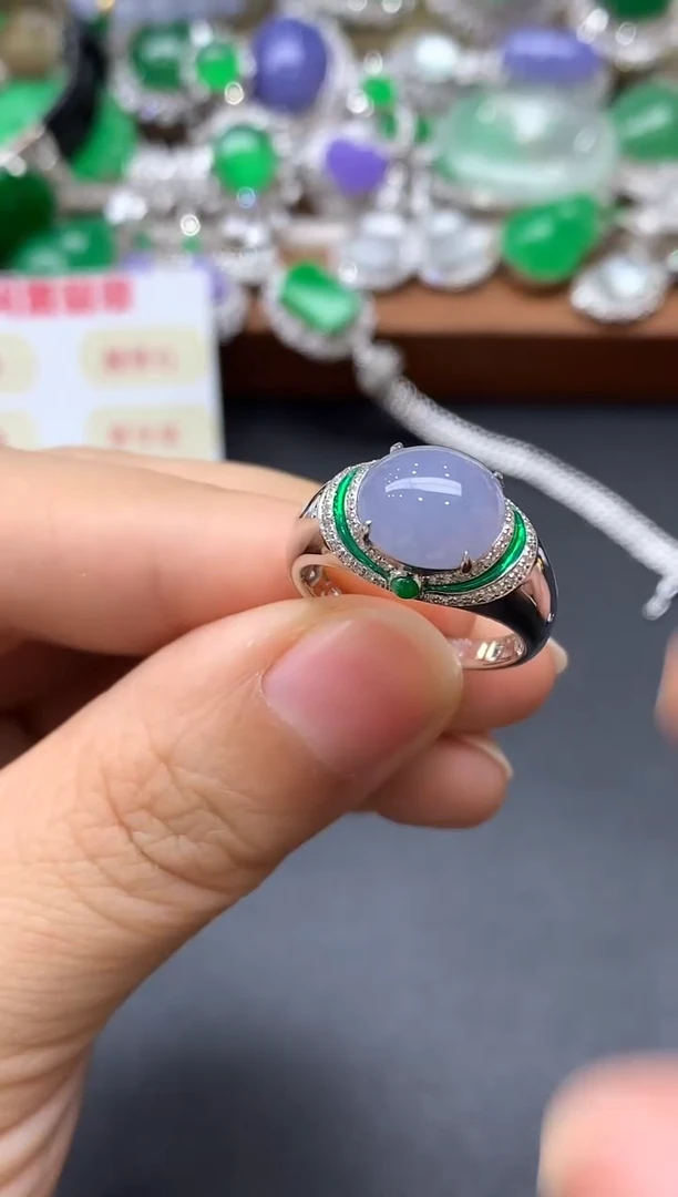 18K金镶嵌戒指翡翠349-中国好珍宝