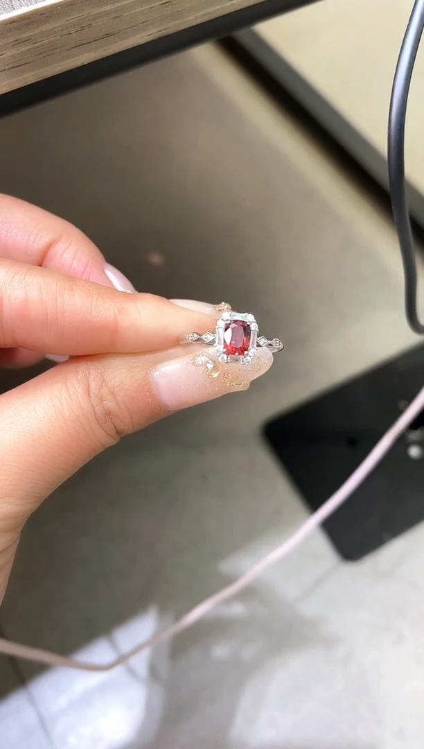 【闪购商品】尖晶石戒指银S925镶嵌天然尖晶石戒指