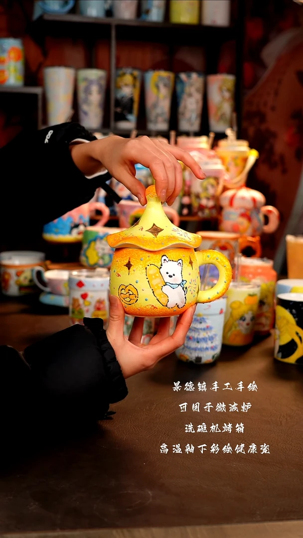 景德镇陶瓷手工手绘杯杯