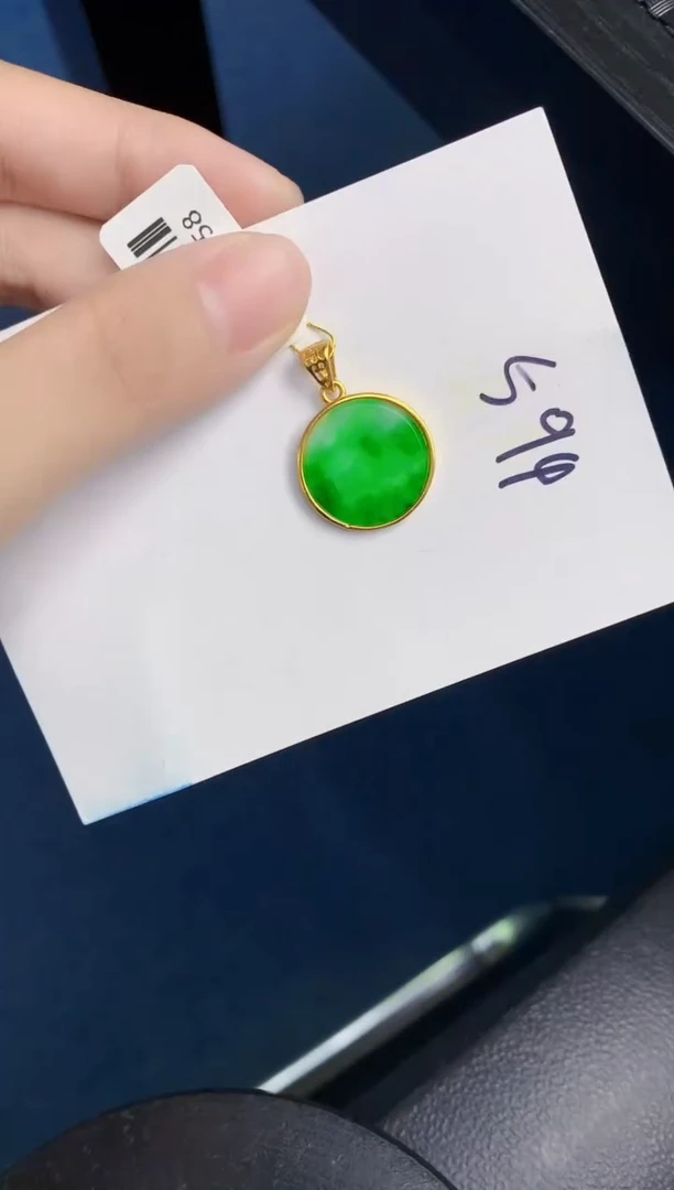 翡翠银S925镶嵌颈饰天然翡翠緬甸A貨