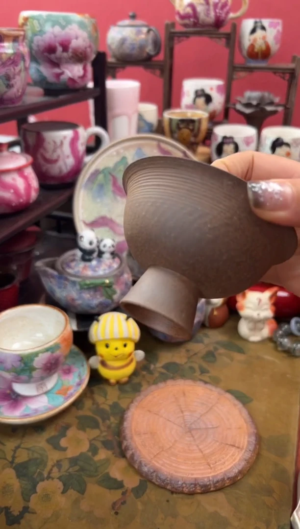 【闪购商品】老陶泥仿古高足盖碗
