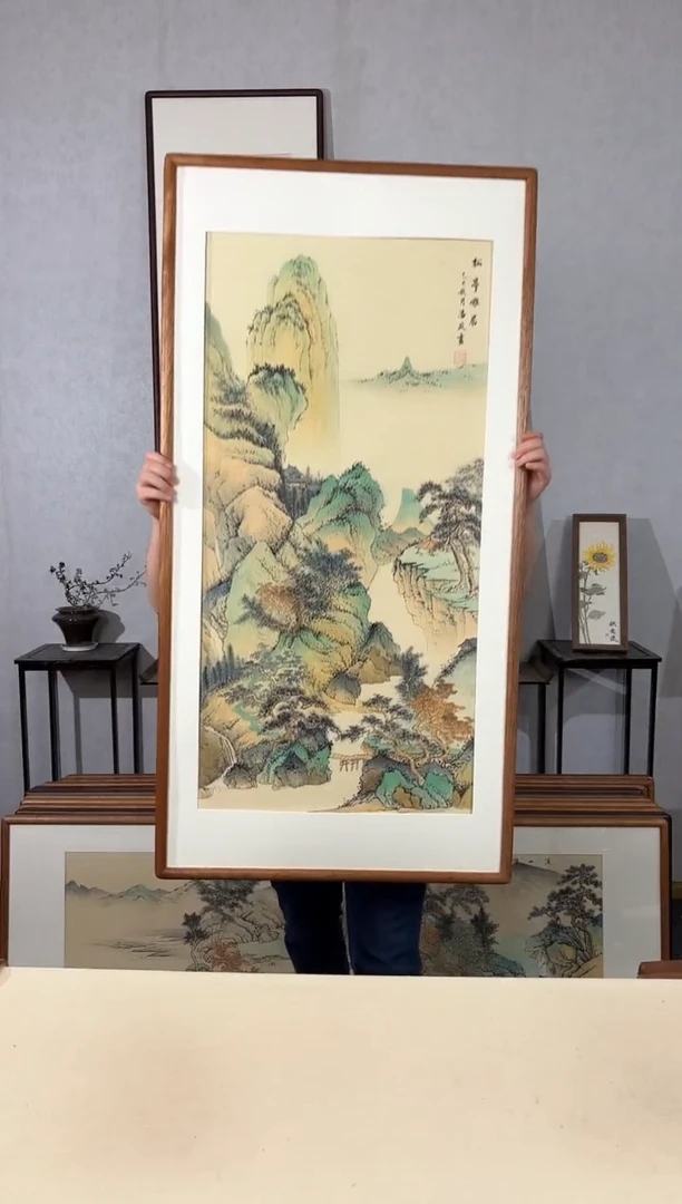 国画手绘*松亭雅居*62*122cm带框发货