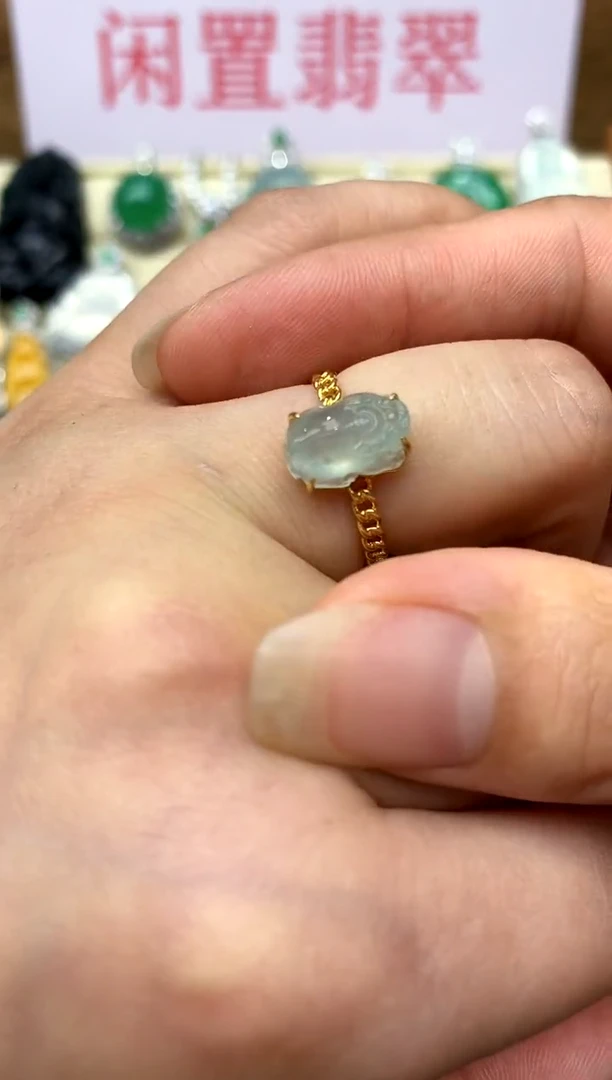 18K金镶嵌戒指翡翠118-中国好珍宝