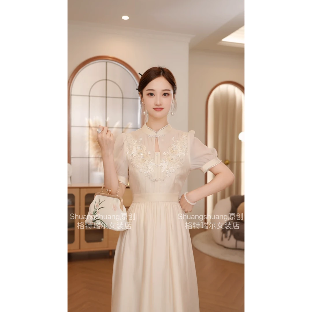 【梦梦&GERTCOREL】山月不知 原创设计夏季气质连衣裙 XJ242L1181