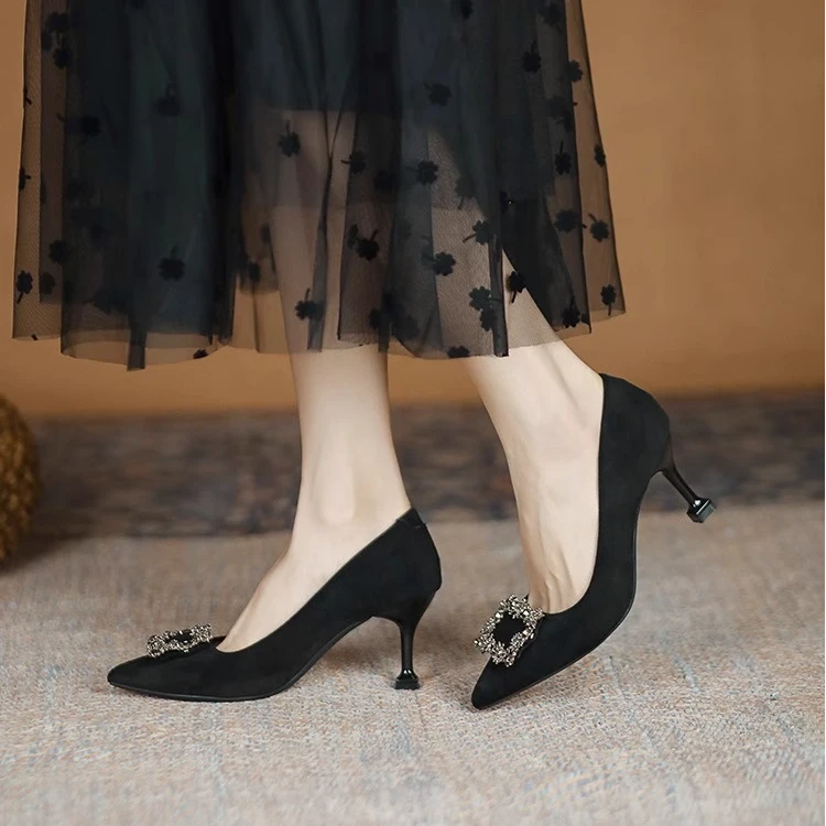 MAGUBA/玛古芭高跟鞋女士时尚单鞋复古法式小跟鞋舒适低跟鞋气质