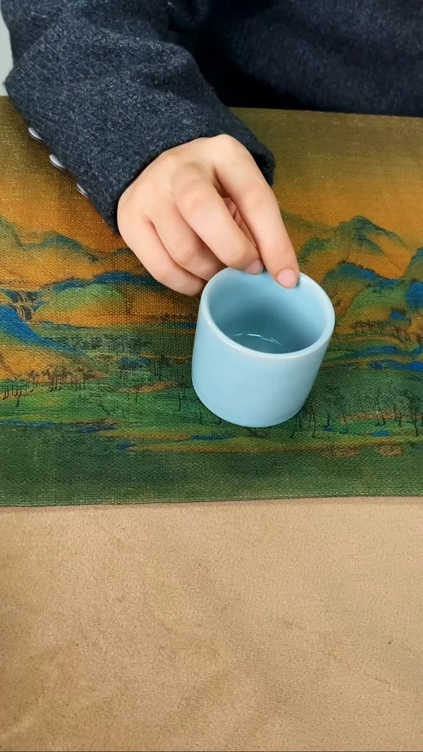 杯子瓷孙现锋 仿古釉 扳指杯