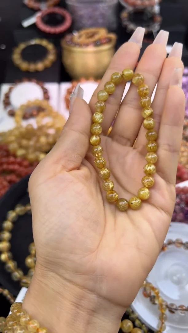 未镶嵌手串水晶金发晶7.3mm