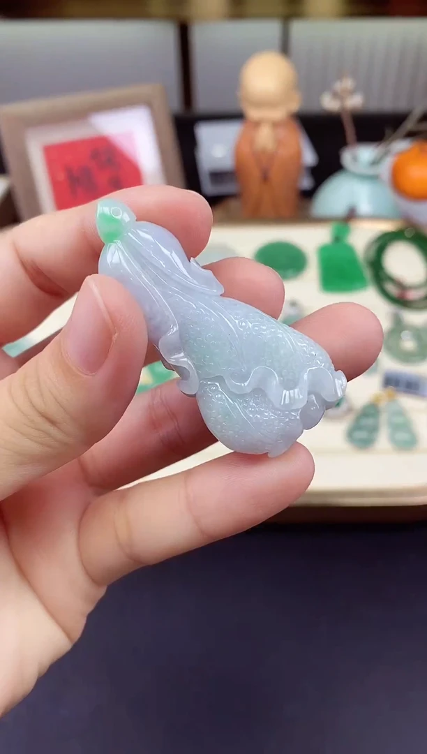 吊坠(不含链)未镶嵌翡翠白菜@@CMT2173