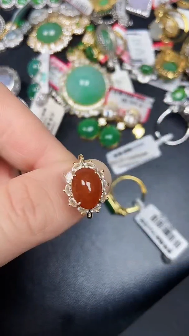 银S925镶嵌戒指翡翠3950