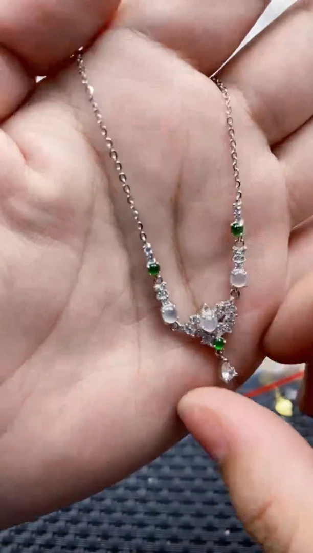 翡翠戒指银S925镶嵌666---10